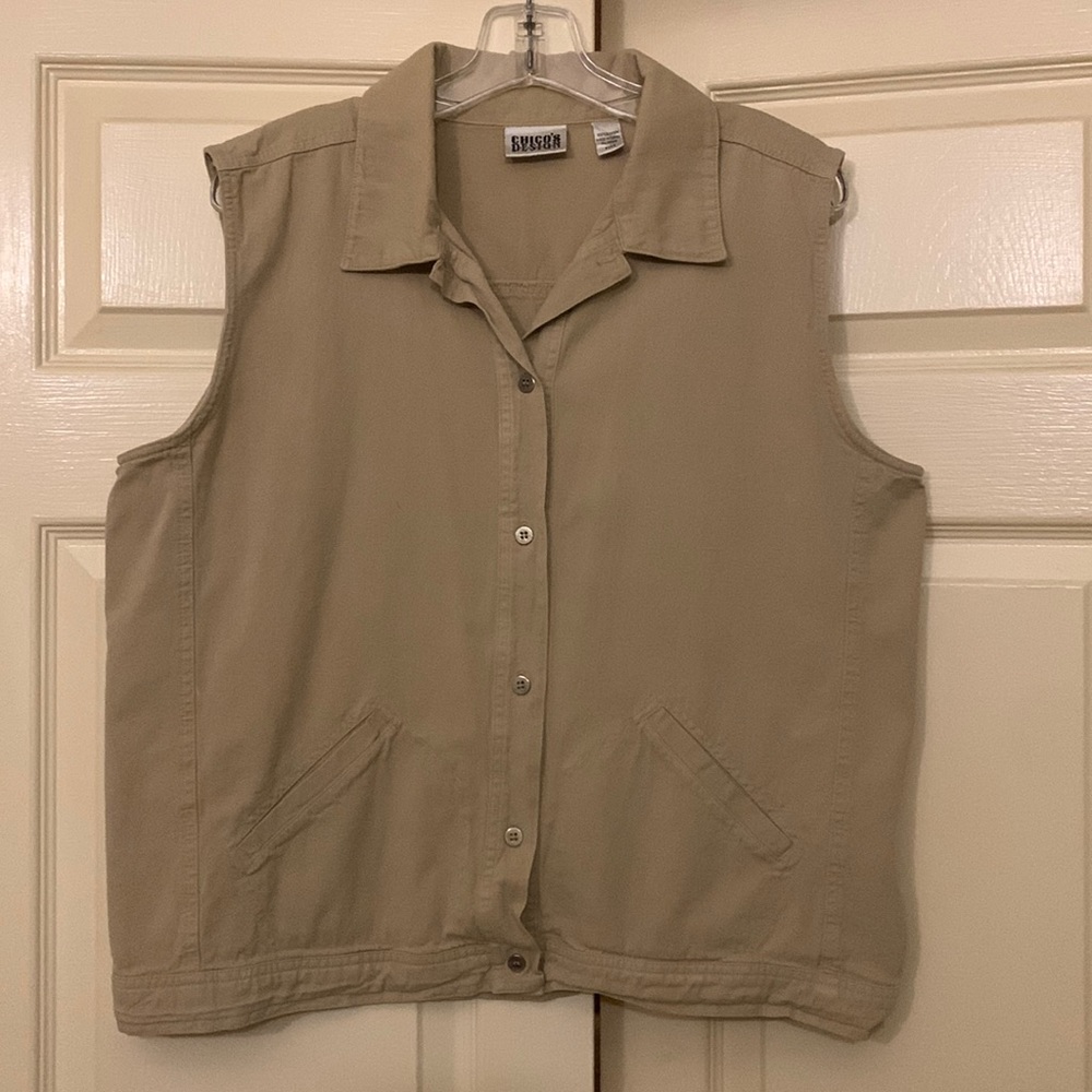 Chicos Oversized Khaki Vest - Vintage